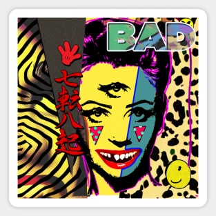 bad bad chemical spill hipster leopard design with clown acid Magnet